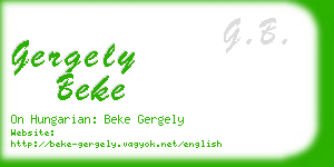 gergely beke business card